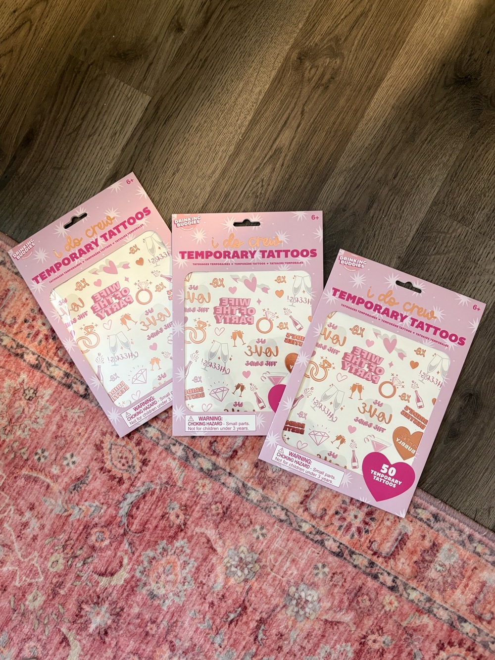 Temporary Tattoos Pack | I Do Crew | Cute Bachelorette Party Decals (150 Count)